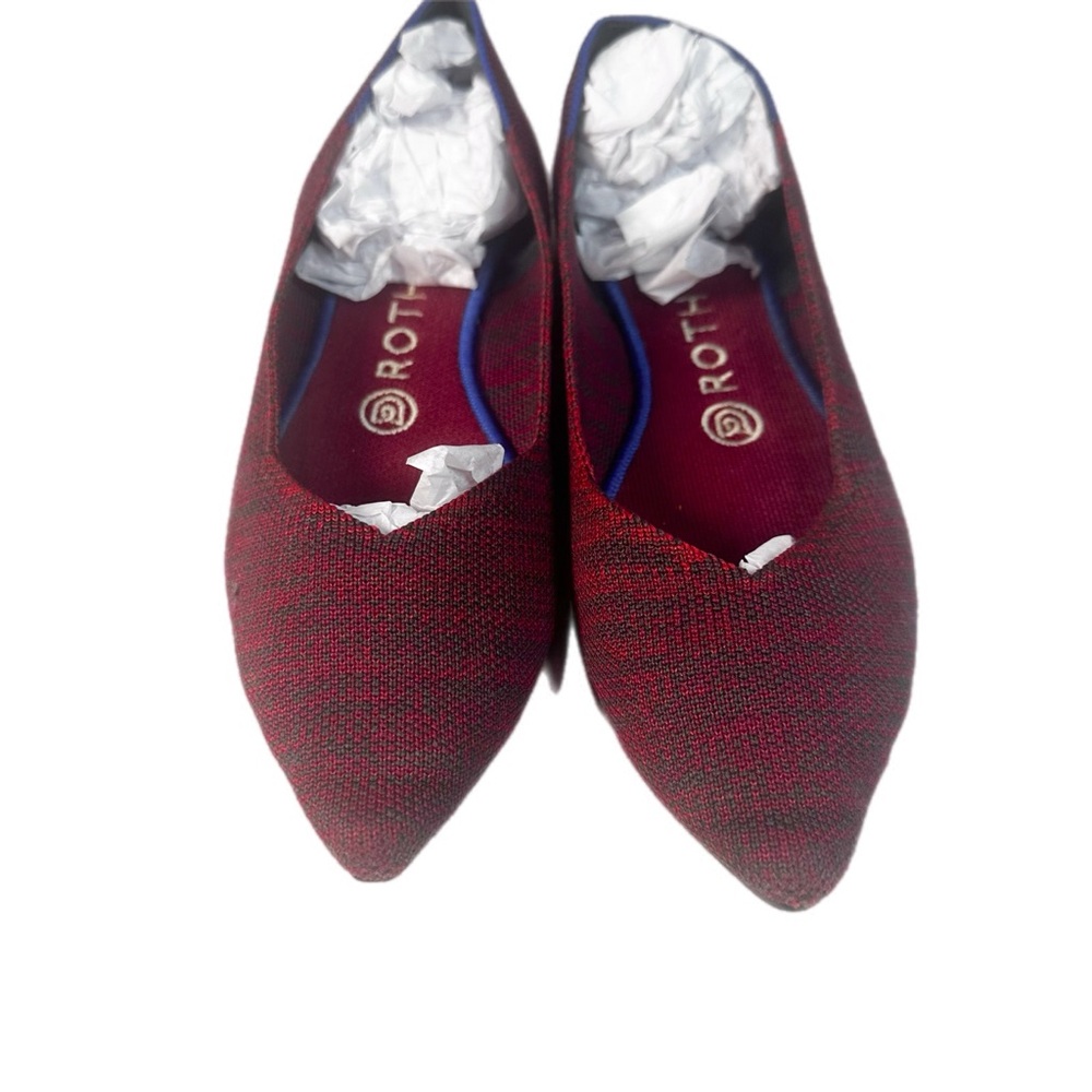 Pointed Toe Rothy’s Flats W7.5 Red Knit Sustainable Slip On - Picture 6 of 10